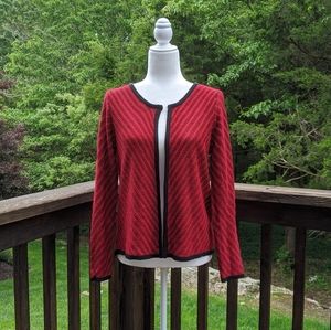 Faded Glory Red and Black Cardigan S